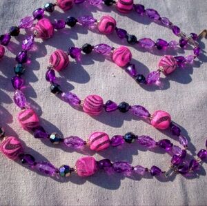 Vintage Pink And Purple Necklace